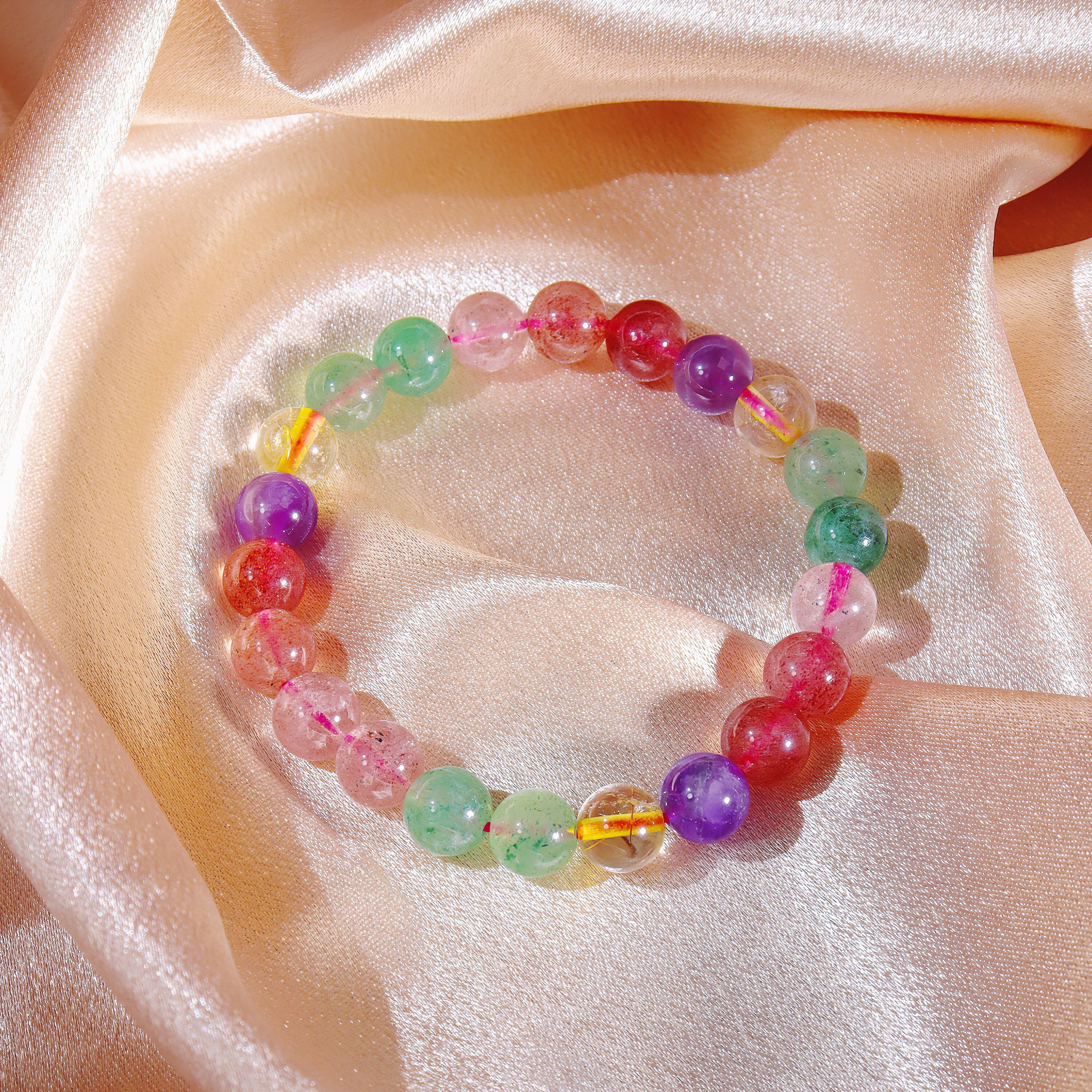 Strawberry Quartz Bracelet - Etsy