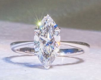 2.0 CT Marquise Cut Moissanite Engagement Ring | Verlobungs ring | Trauring | White gold ring | Valentine Day Gift Ring Promise Ring 14Kgold