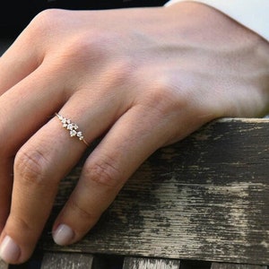 Silber Verlobungsring Den ganzen Tag tragen Diamant Ring Solitär Verlobungsring Geschenk für Sie Multi Stein Ring Bild 3