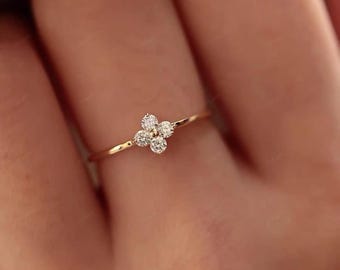 10K Gold Engagement ring | Simple Engagement Solitaire Ring | Diamond Ring | Solitaire Engagement Ring | Gift for Her | Single Diamond Ring