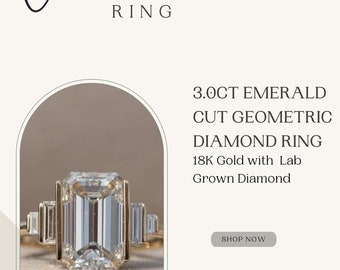 Custom Ring for Leonardo Pulido  2.85CT Emerald |  18K Gold Engagement Ring | Diamond Wedding Ring | Five stone Emerald Diamond Cut