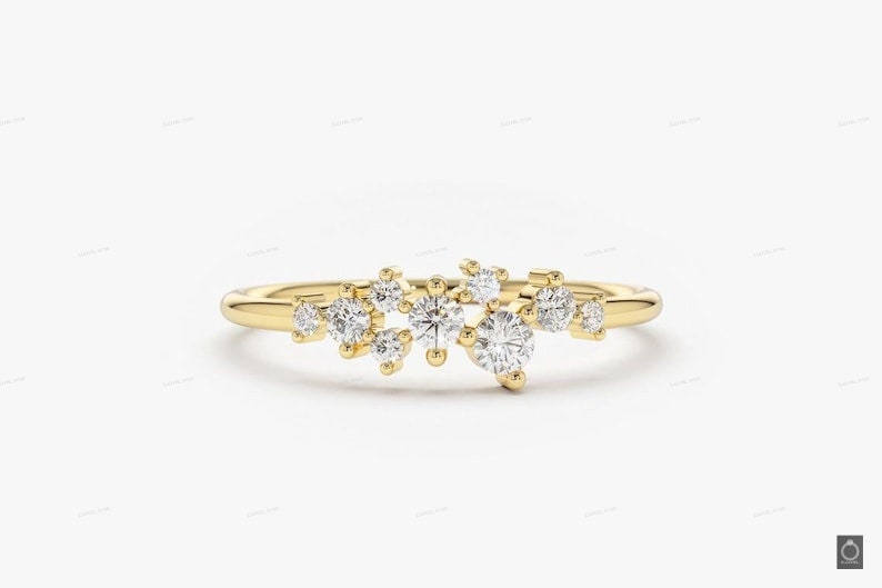 Silber Verlobungsring Den ganzen Tag tragen Diamant Ring Solitär Verlobungsring Geschenk für Sie Multi Stein Ring Bild 2