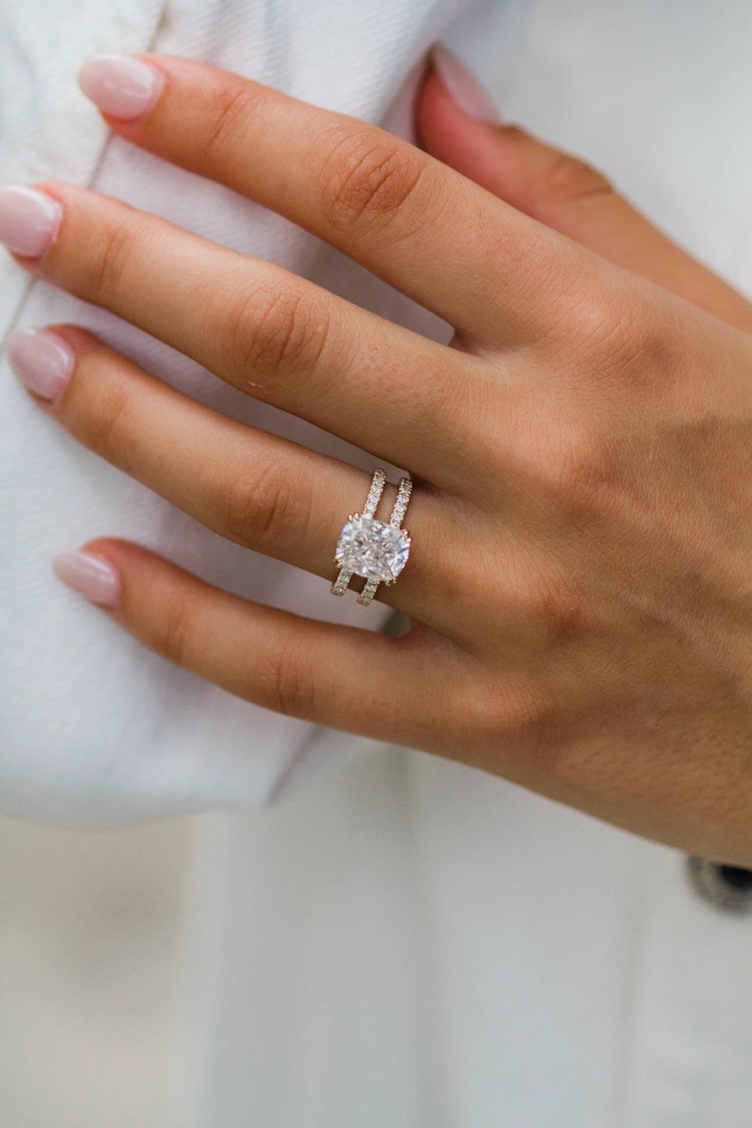 Anello in oro 10K/14K, anello di fidanzamento con moissanite