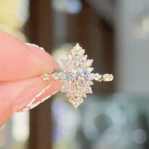 10K/14K Gold Engagement Ring | 1.5CT Diamond Wedding Ring |Marquise DiamondCut | WeddingRingforHer| Gift for Her |Promise Ring