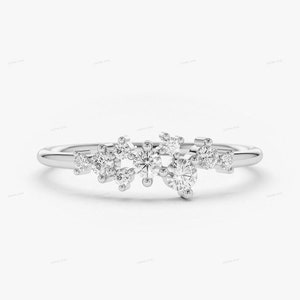 Silber Verlobungsring Den ganzen Tag tragen Diamant Ring Solitär Verlobungsring Geschenk für Sie Multi Stein Ring Bild 5