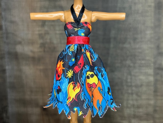 blue flame dress Blue Flame Dress Women Red Flame Bodycon Dress Colorful Boho Harajuku