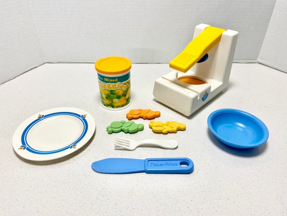 Fisher Price Fun With Food Pop top Can Opener 2112 COMPLETE SET Etsy