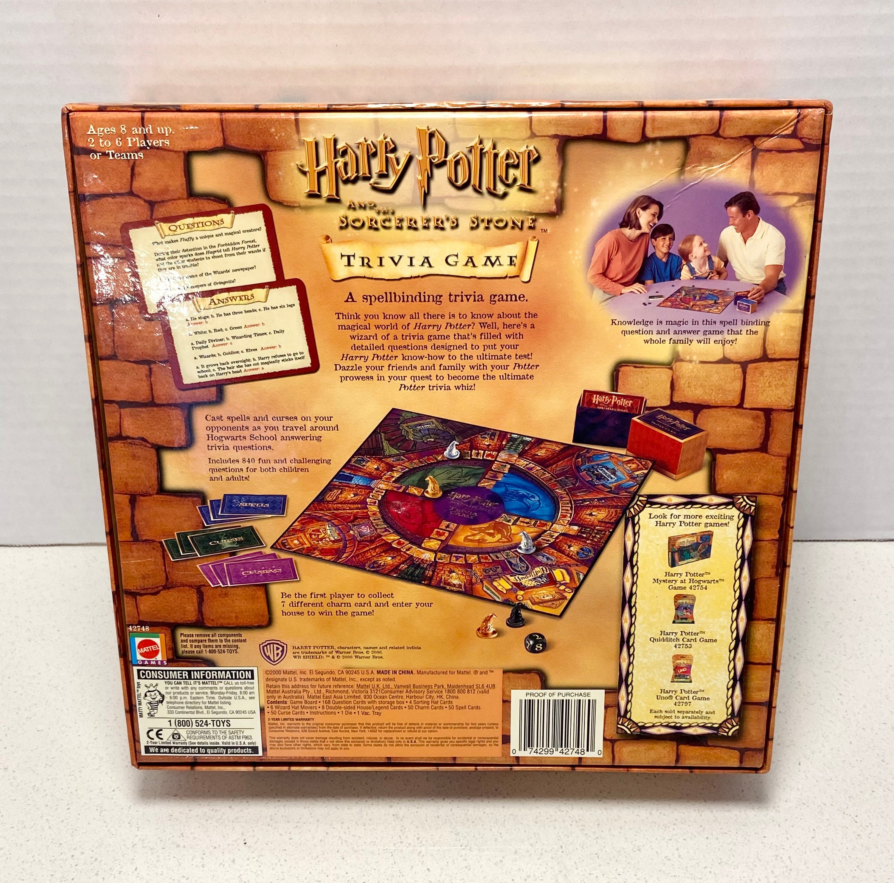 Harry Potter & the Sorcerer's Stone ~ Trivia Board Game, COMPLETE