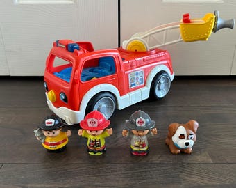 フィッシャープライス リトルピープル 消防車 消防士 リサイクル ゴミ