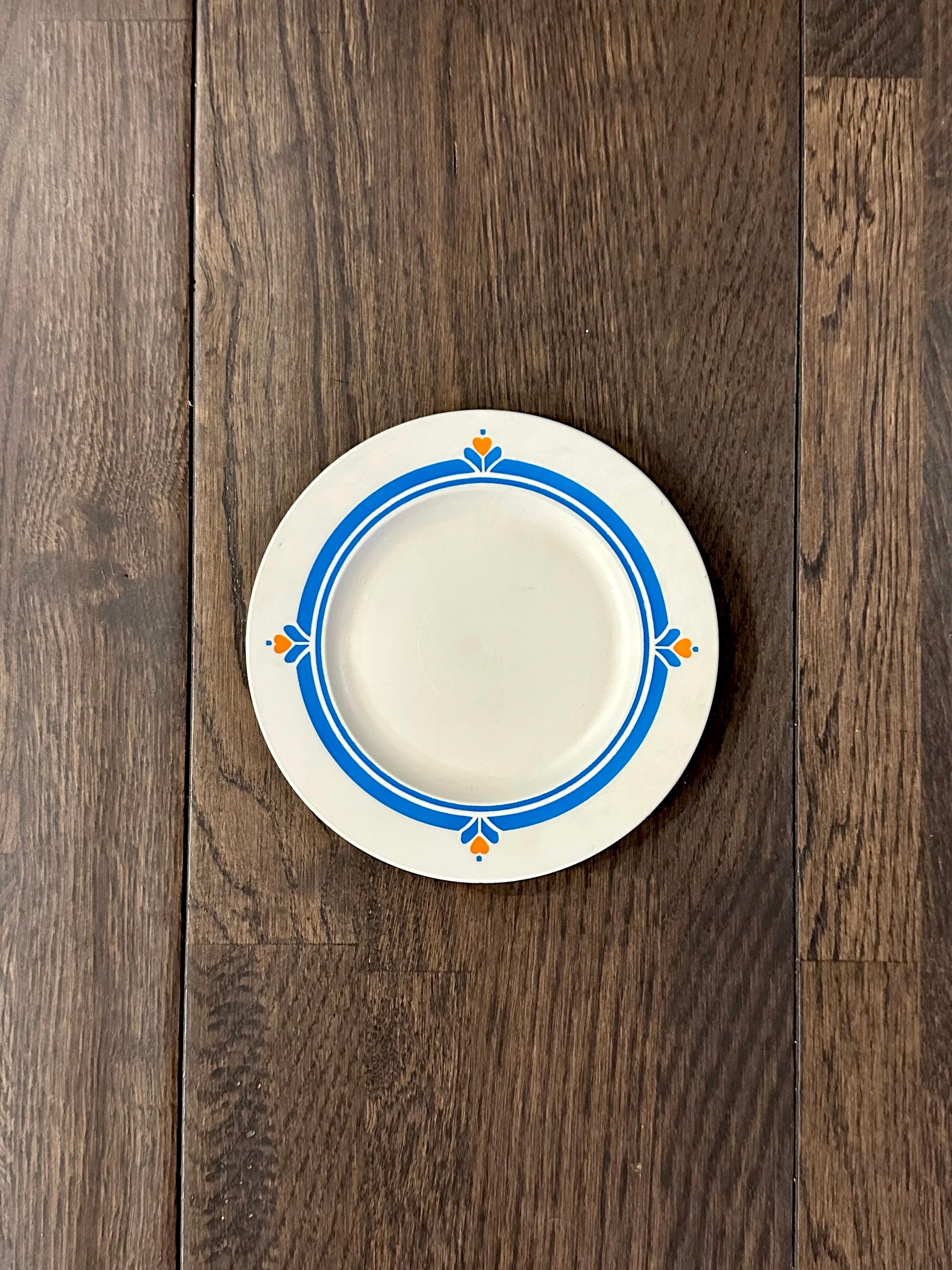 Fisher Fun with Food ~ White & Blue Plate