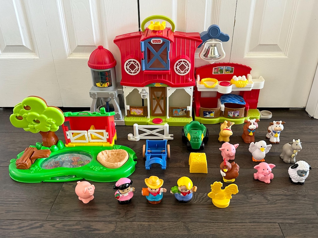 Fisher Price Little People ~ Caring for Animals Farm, Pig Pen &amp; Pond - Etsy