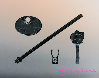 Monster High Doll Stand + Brush ~ Black, Female Clip