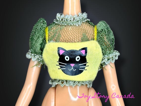 Bratz Jade ~ Tokyo A Go Go ~ Green Lace Yellow Kitty Top - Etsy