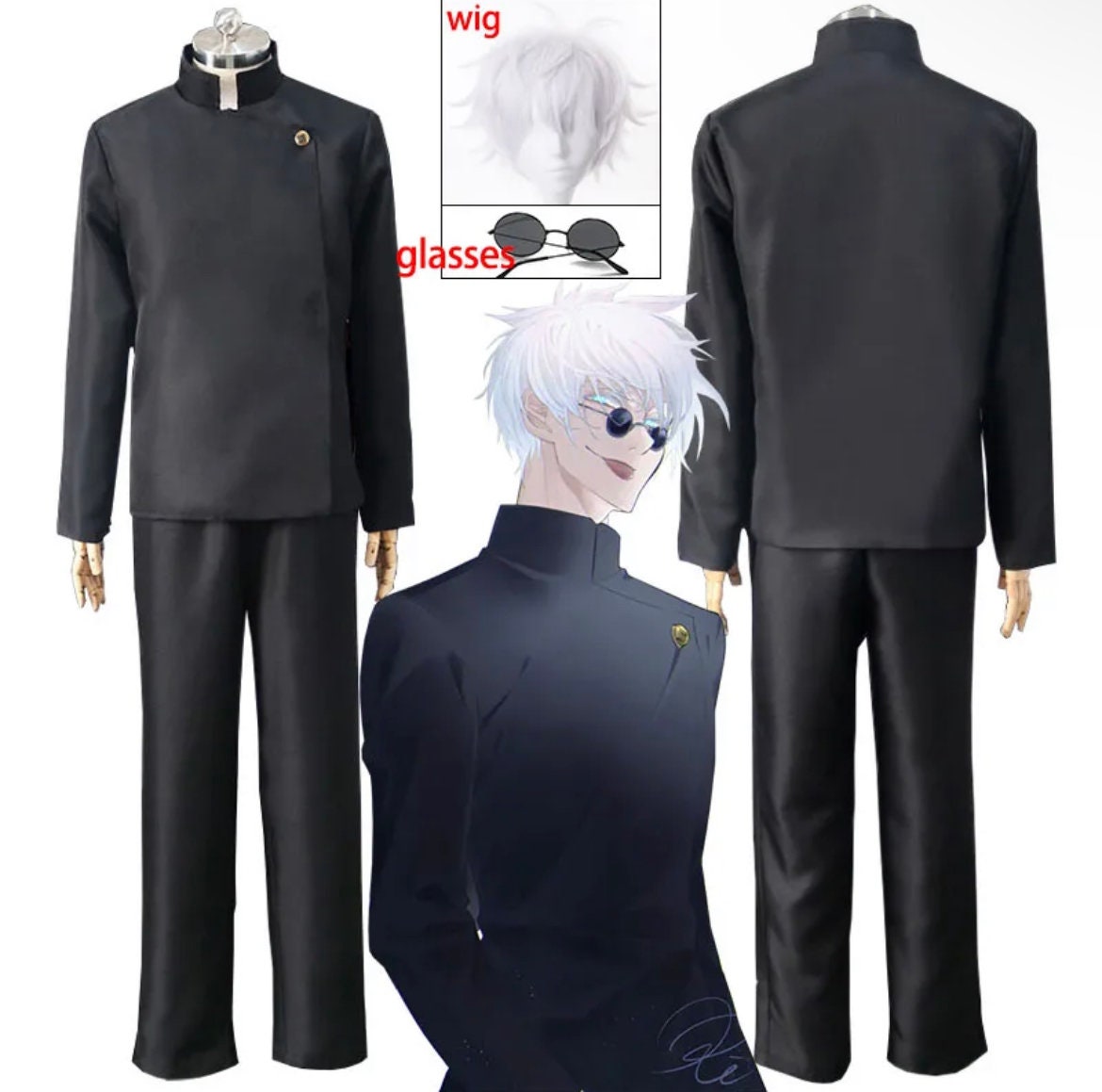 Gojo Satoru Cosplay Jujutsu Kaisen Anime Costume JJK Glasses Etsy UK