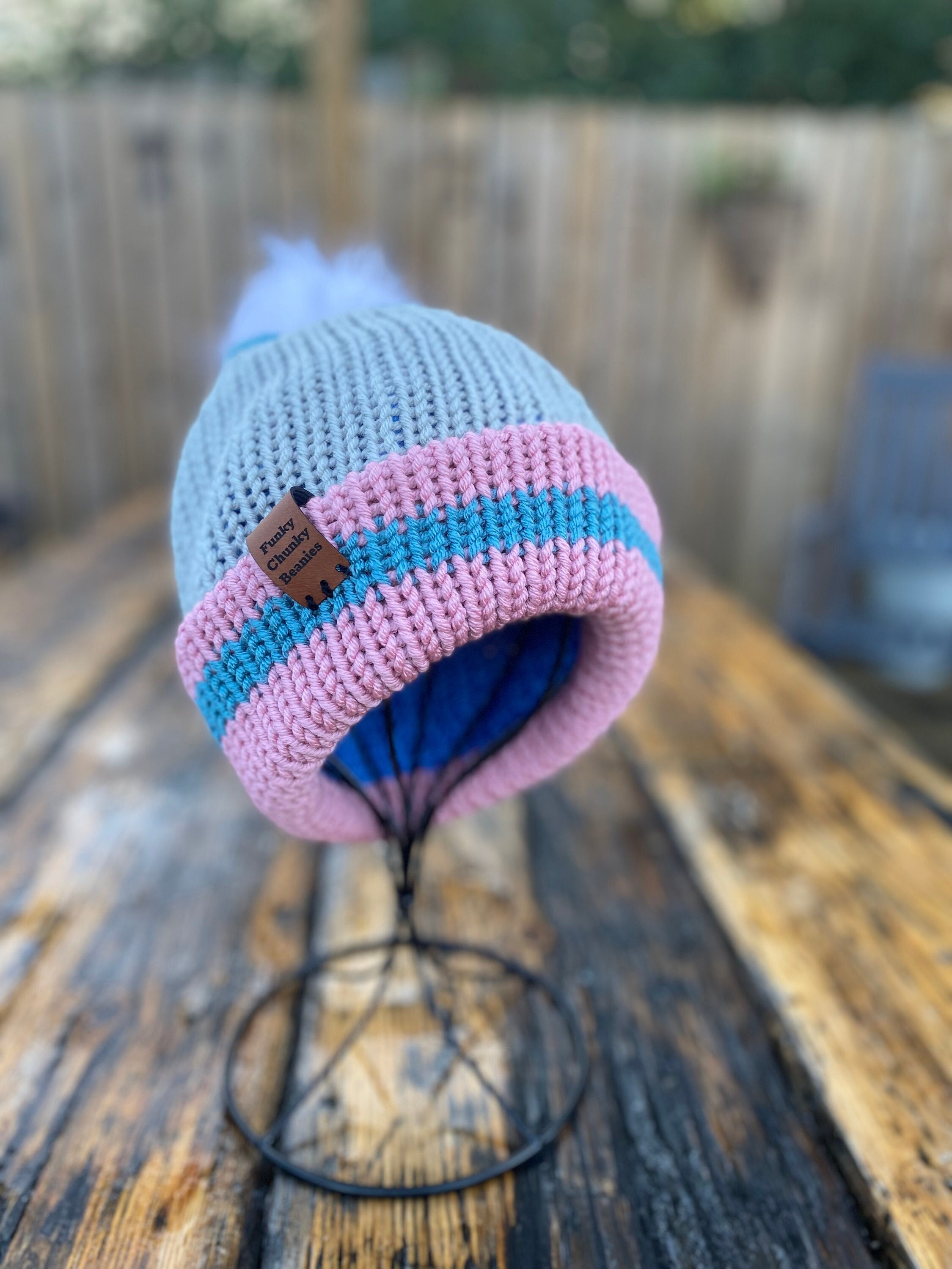 Chunky Knit Purple and Pink Beanie Chunky Knit Merino Beanie 01 lilac – Panapufa main image 2