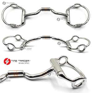 Cheltenham Running with COPPER roller Gag Horse Bit Snaffle and inlay 5&quot; 5.5&quot; 6&quot; UK Stock