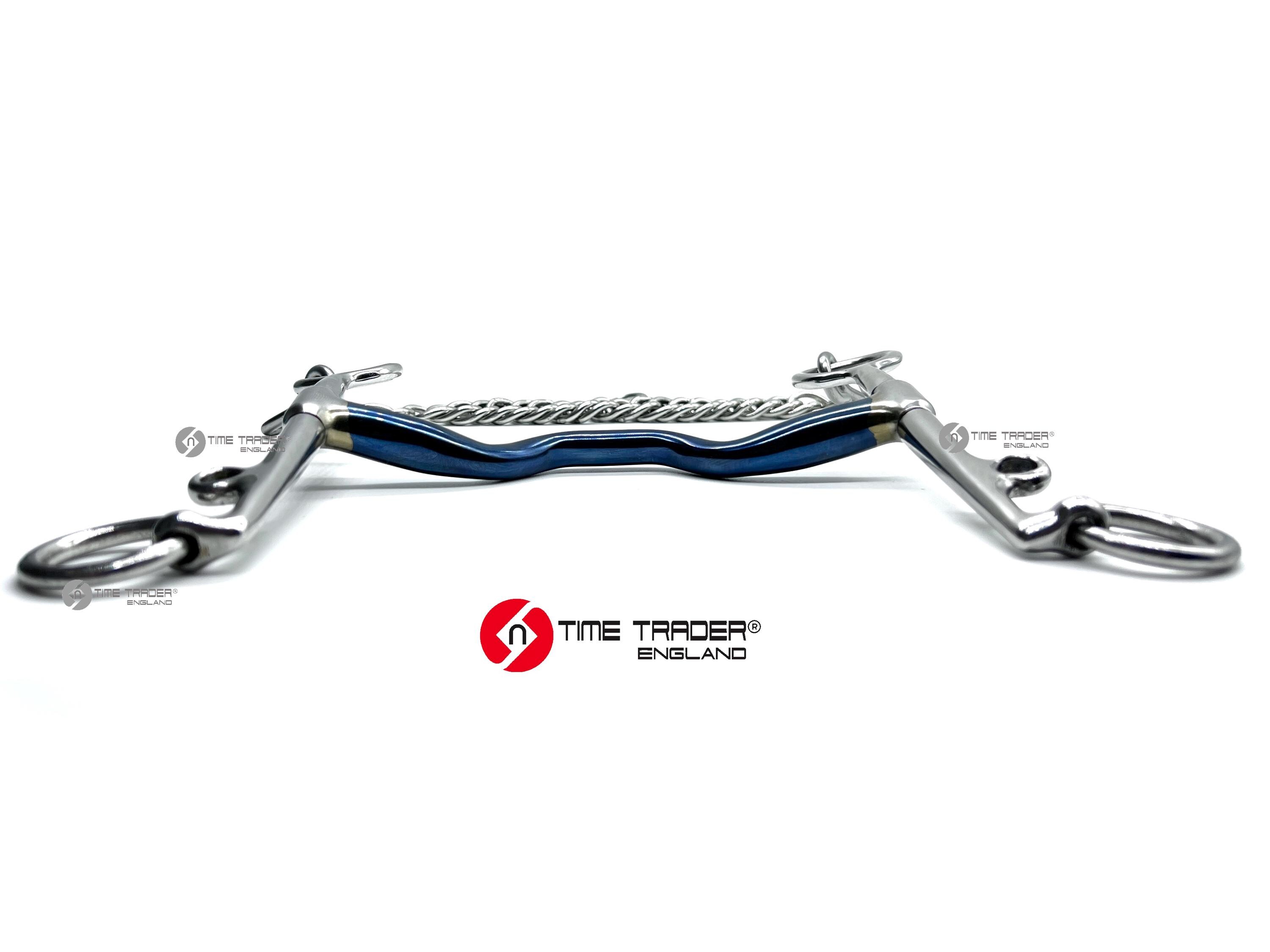 Ported Weymouth Blue Alloy Bits – Fixed Cheek Sweet Iron Happy Mouth – 4.50 à 6.00