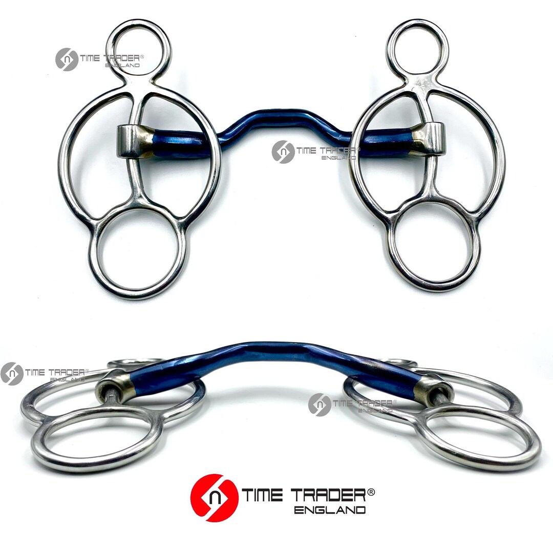 Cartwheel Ported Blue Sweet Iron Horse Bit Snaffle Port 4.5