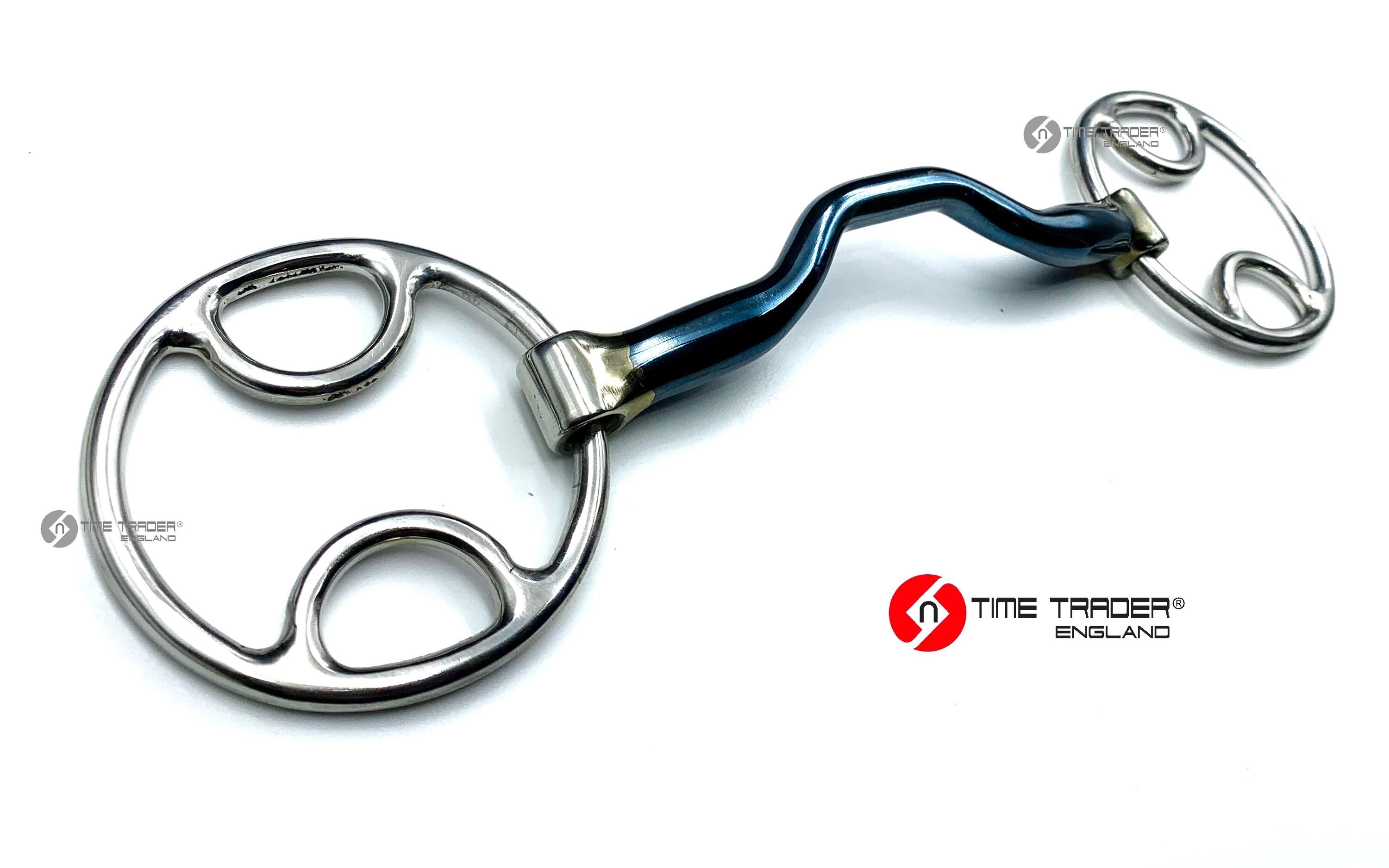 Ported Blue Sweet Iron Beval Bevel Horse Bit Snaffle Loose Ring 4.5 ...