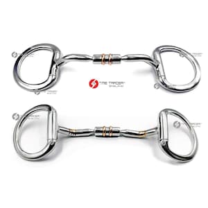 Western Eggbutt Snaffle with Copper Roller and inlay Horse Bit sizes 4.5&quot; to 6.5&quot; ALL SIZES - UK Stock
