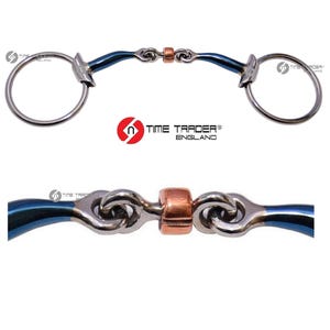 Blue Sweet Iron Loose Ring Snaffle Bit With Copper Roller Lozenge Horse Bit 4.5&quot; - 6.25&quot; All Sizes UK Stock