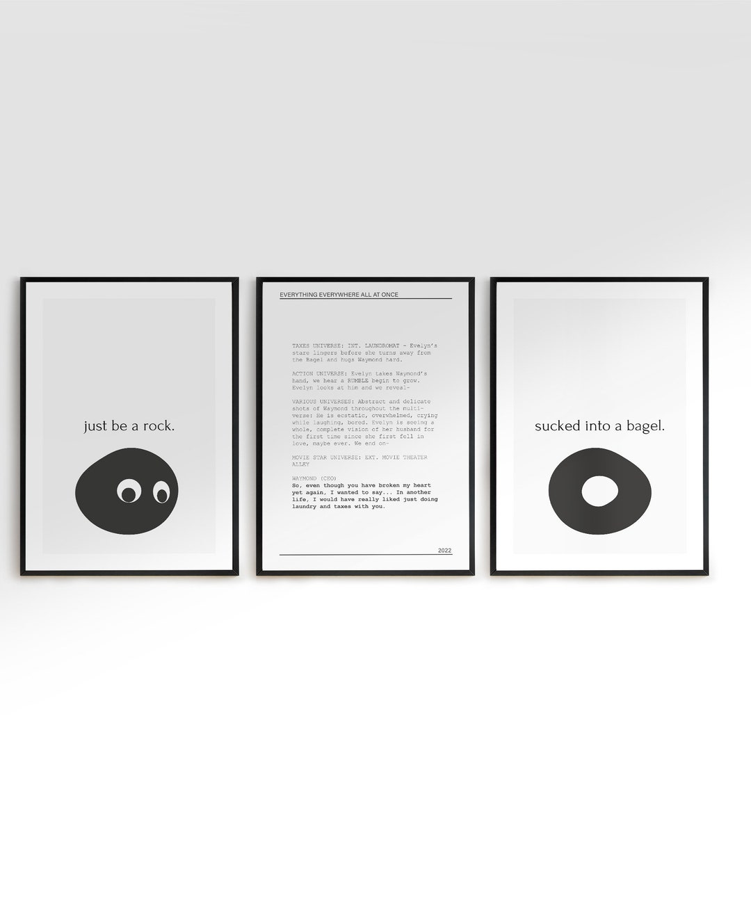 Everything Everywhere All at Once Script Postertrio Movie Script Art