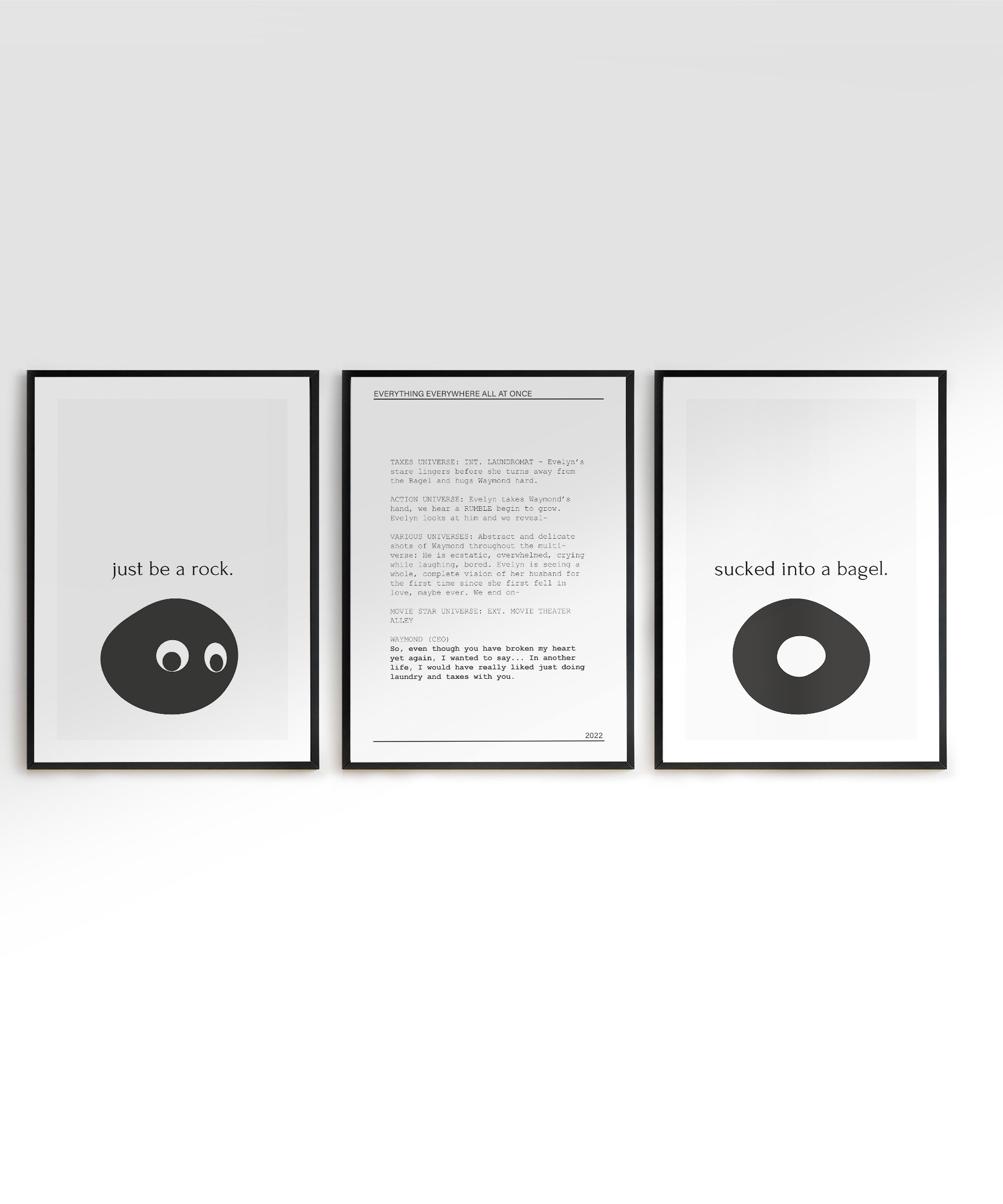 Everything Everywhere All at Once Script Postertrio Movie Script Art