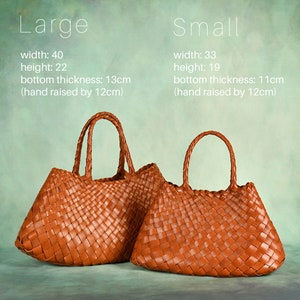 Exquisite 100% Pure Hand-Woven Leather Bag, Retro Handmade Cowhide Woven Bag image 7