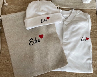 Personalized Pajamas // Baby First Name Pajamas // Personalized Birth Outfit // Baby Girl // Baby Boy