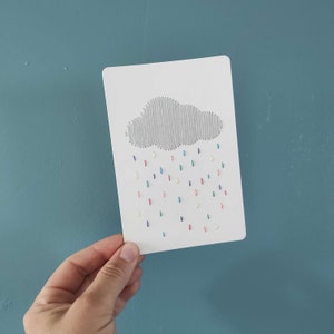 KIT carte à broder DIY - NUAGE -