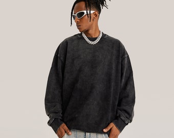 Heavyweight Swaeter Streetwear Style 440GSM Unisex Super Vintage Sweatshirt Oversized Faded
