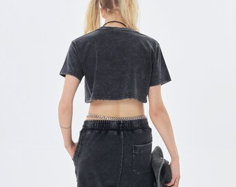 Tシャツ・カットソー ^LEATHERY^ VINTAGE SLIM CROP TOP WASHED PINK LRTS4201WPK S09e0a421d36d443fb85644738d1c9