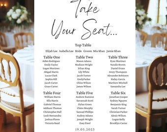 Plano de mesa de boda personalizado, Plano de asientos de boda, Letrero de asientos de boda, Plano de mesa de invitados de boda, - Moderno y sencillo