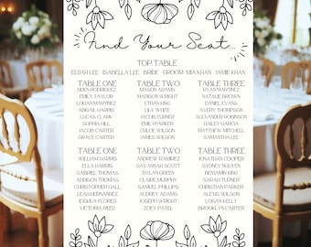 Personalised Wedding Table Plan, Wedding Seating Plan, Wedding Seating ...