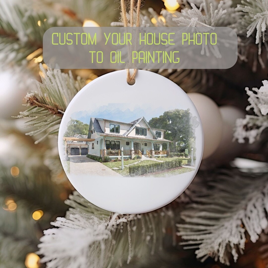 Personalized House Photo Ornament custom New Home Christmas - Etsy