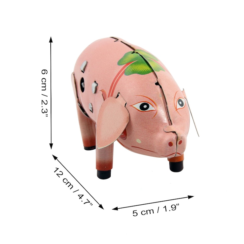 Juguete de Hojalata Happy Pig Cerdo Cerdo de Hojalata imagen 5