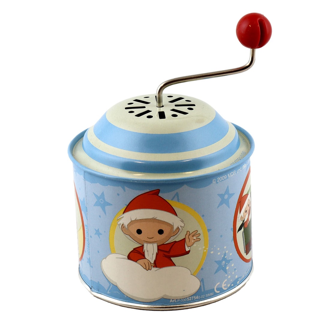 Tin Toy Sandman Musical Rotating Box Music Box Barrel Organ Tin