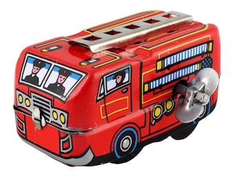 Kingsbury トイカー 赤 消防車 はしご車　ブリキ　おもちゃ ブリキのおもちゃ - 消防車、はしご車、赤い消防車 - Etsy 日本