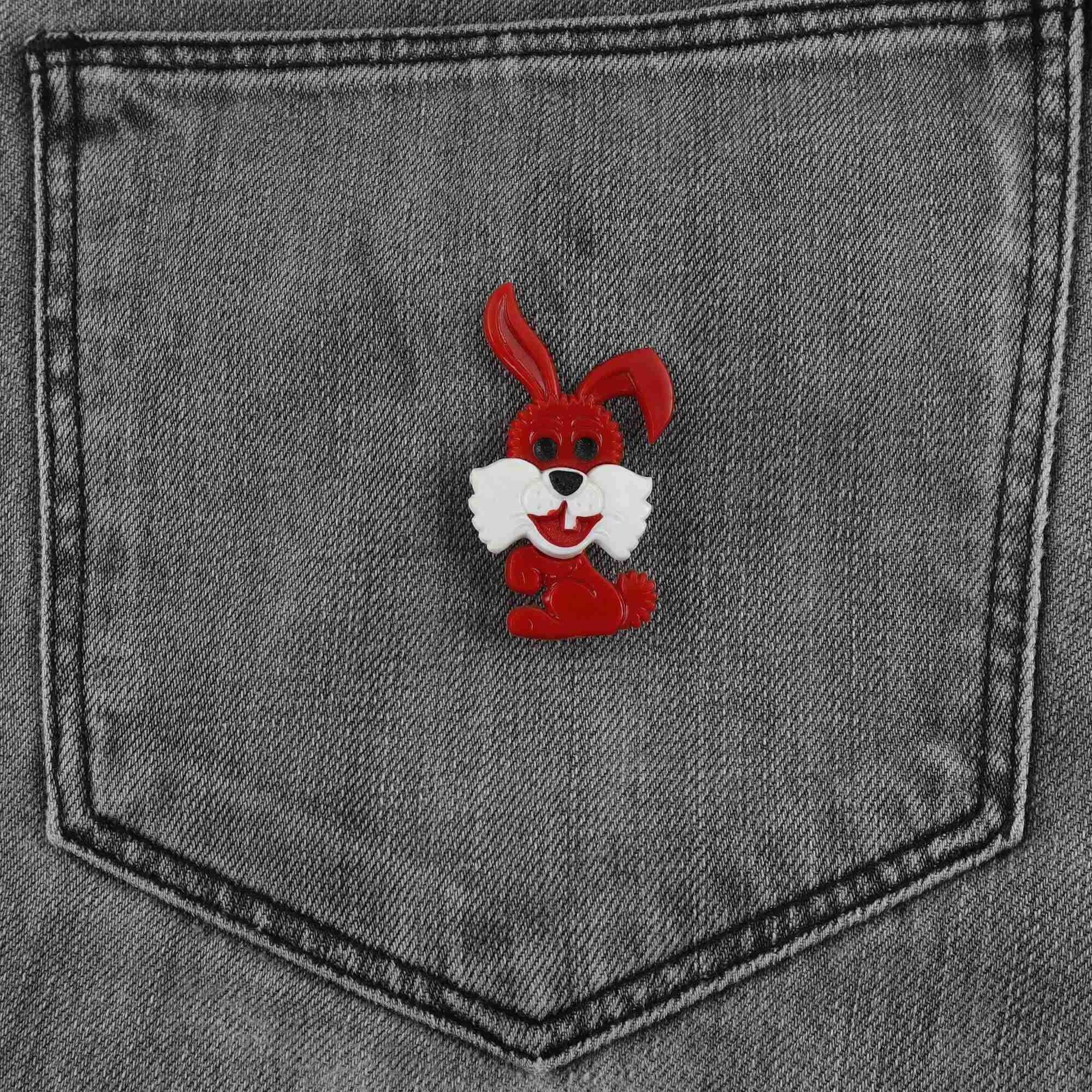 Badge Broche Lapin Orange - Design RDA Plastique Fantastique - Marque Freak Scene