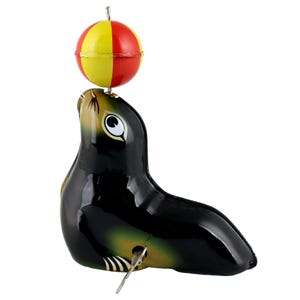 Tin toy - sea lion with ball seal circus