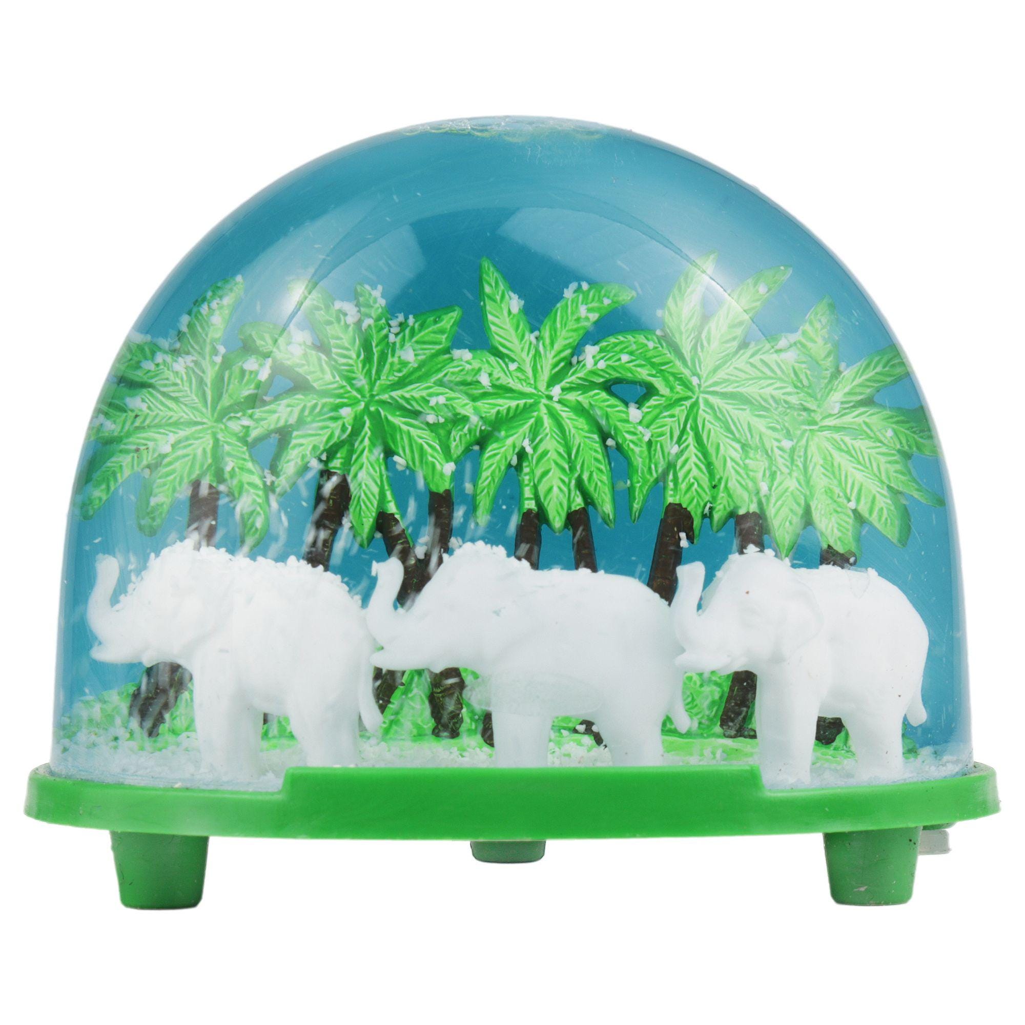 Pagina da colorare con affascinante globo di neve e bancarella di