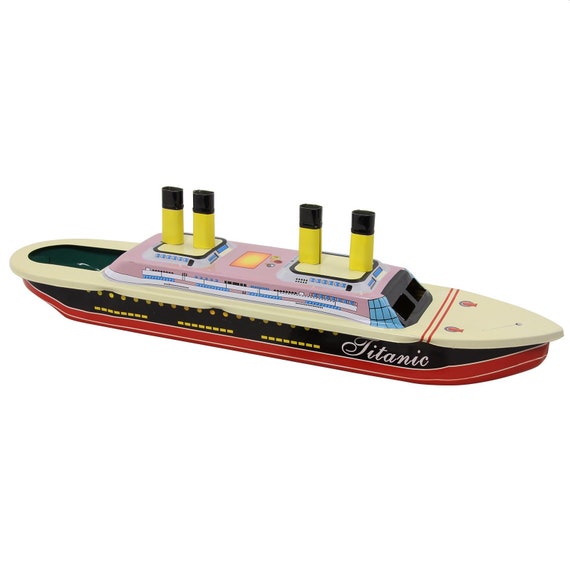 Giocattolo di latta barca Titanic barca a candela barca a sonagli pop pop  in latta -  Italia