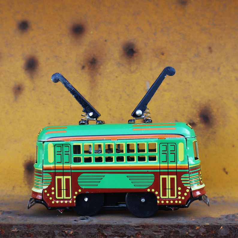 Tin Toy - Tram - Rail Vehicle - Tram - Tin Train - Etsy