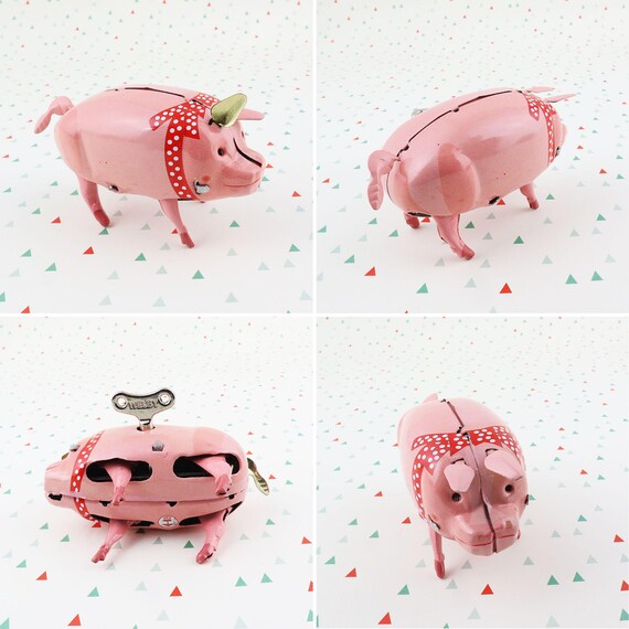 ブリキのおもちゃ - 豚 - 豚のポリー - ブリキの豚 - Etsy 日本