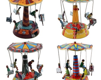 Blechspielzeug Karussell Swing kleines Jahrmarkt Blechkarussell Rummel Kirmes