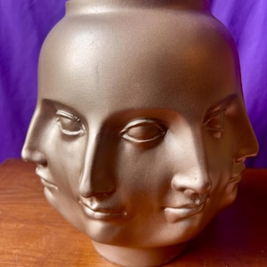 TMS 2005 Fornasetti Style Vitruvian Perpetual Faces Vase MCM Art