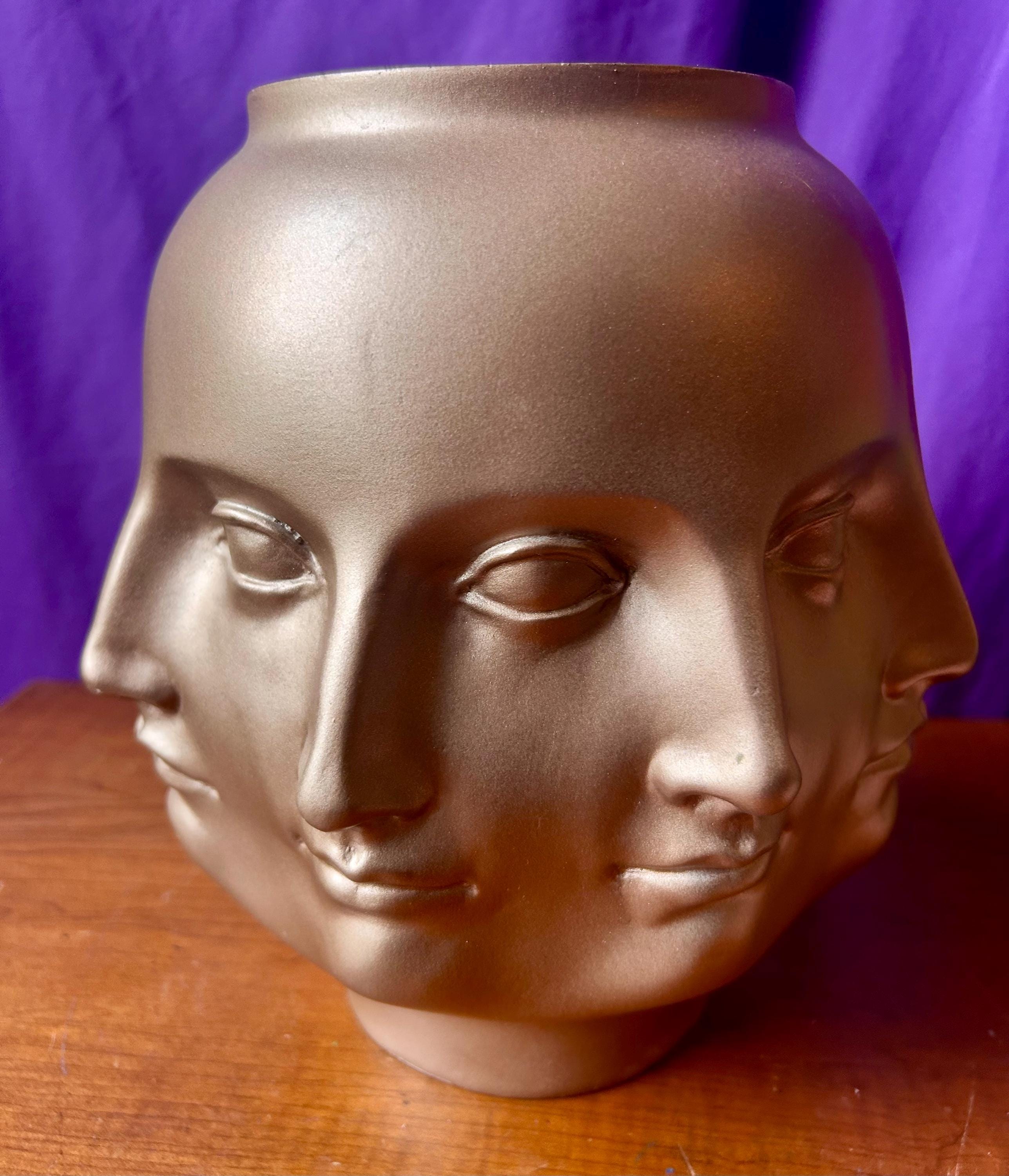 TMS 2005 Fornasetti Style Vitruvian Perpetual Faces Vase MCM Art