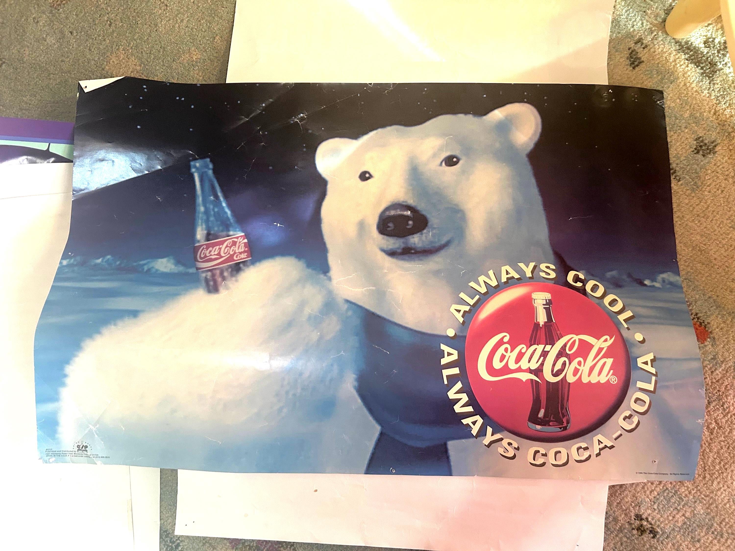 Sac Bandoulière Vintage Coca Cola Rouge 1997 - Ours Polaire Rétro - Look 90's