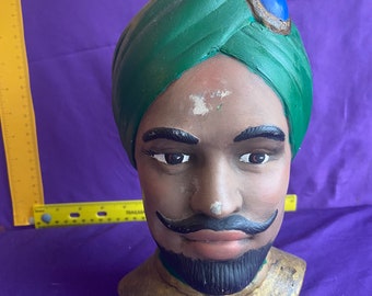 Man&#39;s Head in Green and Blue