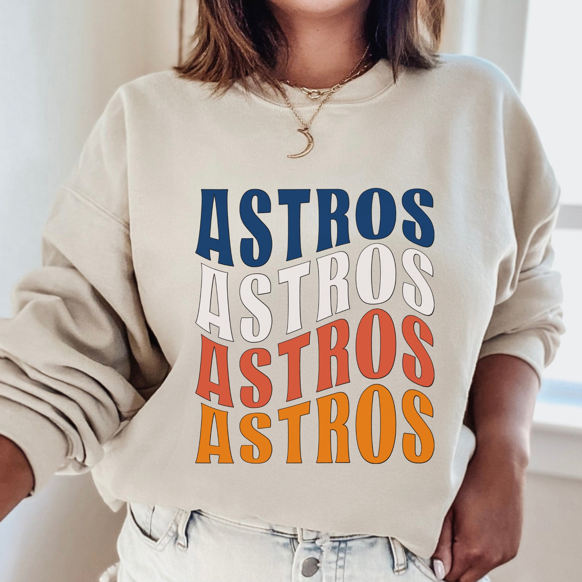 Vintage Astros Baseball Style MLB Sweatshirt HoodieTee - Bugaloo Boutique